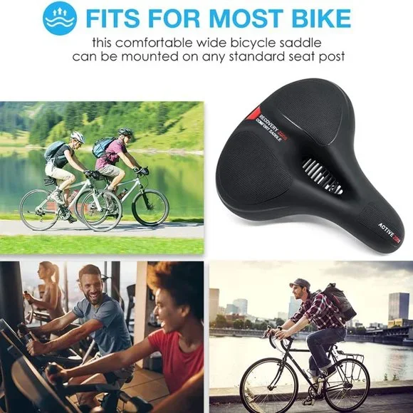 Oversized Bike Seat Cushion Comfort Memory Foam Padded Universal Fit Bicycle - Picture 5 of 9